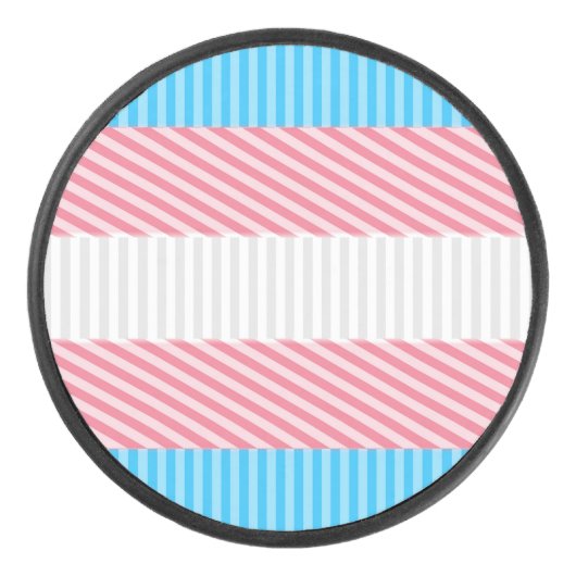 Flag "Funky Boho Stripe Abstrakt Transgender Pride Eishockey Puck (Vorderseite)