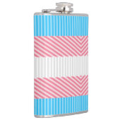 Flag "Funky Boho Stripe Abstrakt Transgender Pride Flachmann (Rechts)