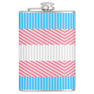 Flag "Funky Boho Stripe Abstrakt Transgender Pride Flachmann