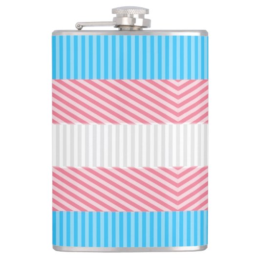 Flag "Funky Boho Stripe Abstrakt Transgender Pride Flachmann (Vorderseite)