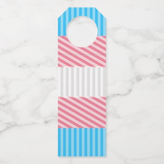 Flag "Funky Boho Stripe Abstrakt Transgender Pride Flaschenanhänger (Vorderseite)
