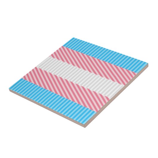 Flag "Funky Boho Stripe Abstrakt Transgender Pride Fliese (Seite)