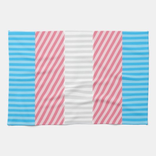 Flag "Funky Boho Stripe Abstrakt Transgender Pride Geschirrtuch (Horizontal)