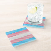 Flag "Funky Boho Stripe Abstrakt Transgender Pride Glasuntersetzer (Schrägansicht)