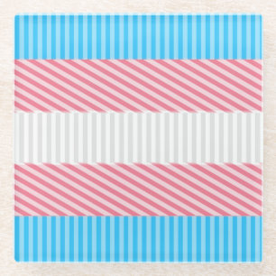 Flag "Funky Boho Stripe Abstrakt Transgender Pride Glasuntersetzer