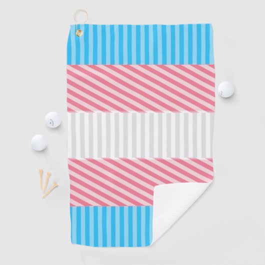 Flag "Funky Boho Stripe Abstrakt Transgender Pride Golfhandtuch (Insitu)