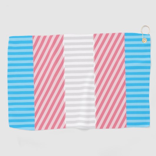 Flag "Funky Boho Stripe Abstrakt Transgender Pride Golfhandtuch (Horizontal)