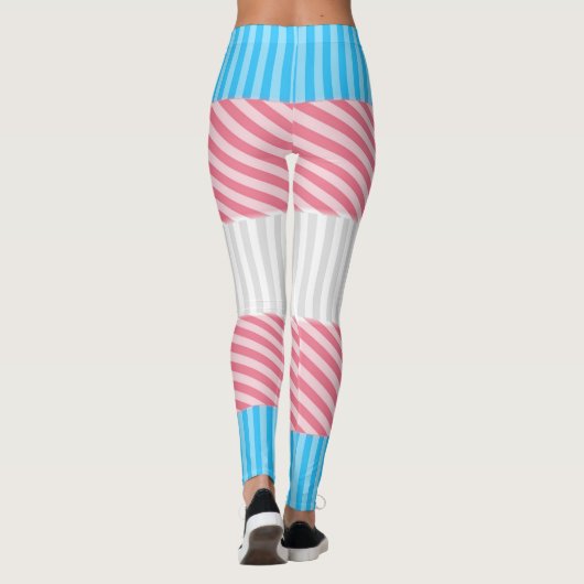 Flag "Funky Boho Stripe Abstrakt Transgender Pride Leggings (Rückseite)