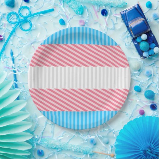Flag "Funky Boho Stripe Abstrakt Transgender Pride Pappteller (Party)