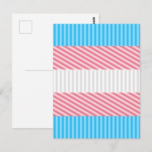 Flag "Funky Boho Stripe Abstrakt Transgender Pride Postkarte (Vorne/Hinten)