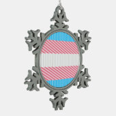 Flag "Funky Boho Stripe Abstrakt Transgender Pride Schneeflocken Zinn-Ornament (Links)