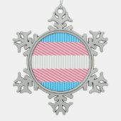 Flag "Funky Boho Stripe Abstrakt Transgender Pride Schneeflocken Zinn-Ornament (Vorderseite)