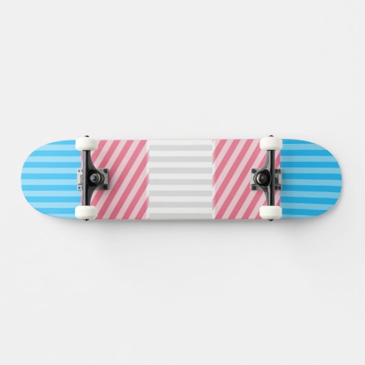 Flag "Funky Boho Stripe Abstrakt Transgender Pride Skateboard (Horizontal)