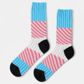 Flag "Funky Boho Stripe Abstrakt Transgender Pride Socken (Linkes Detail)