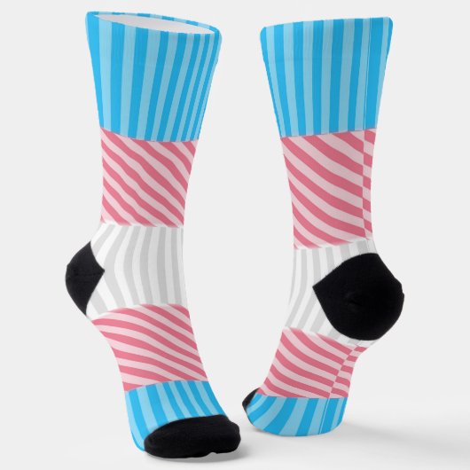 Flag "Funky Boho Stripe Abstrakt Transgender Pride Socken (Gewinkelt)