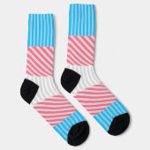 Flag "Funky Boho Stripe Abstrakt Transgender Pride Socken (Rechts)