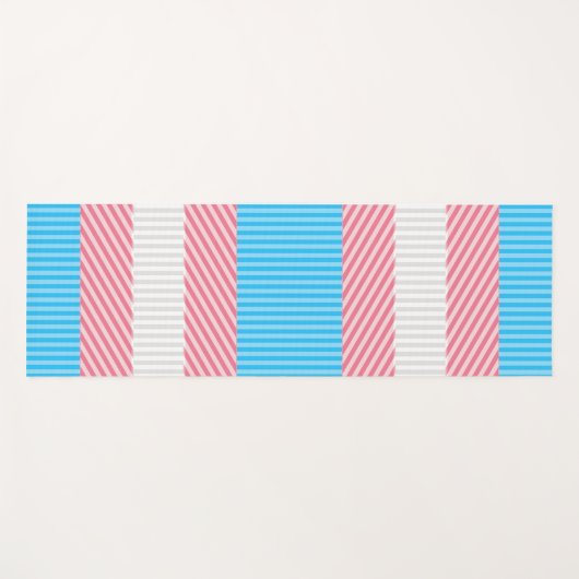 Flag "Funky Boho Stripe Abstrakt Transgender Pride Yogamatte (Vorderseite (Horizontal))