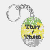 Flag "Funky Customizable Pronoun Lithromantic Pril Schlüsselanhänger (Vorderseite links)