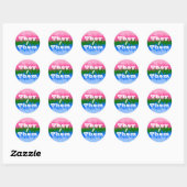 Flag Funky Customizable Pronoun Omniromantic Prila Runder Aufkleber (Blatt)