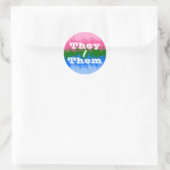 Flag Funky Customizable Pronoun Omniromantic Prila Runder Aufkleber (Tasche)