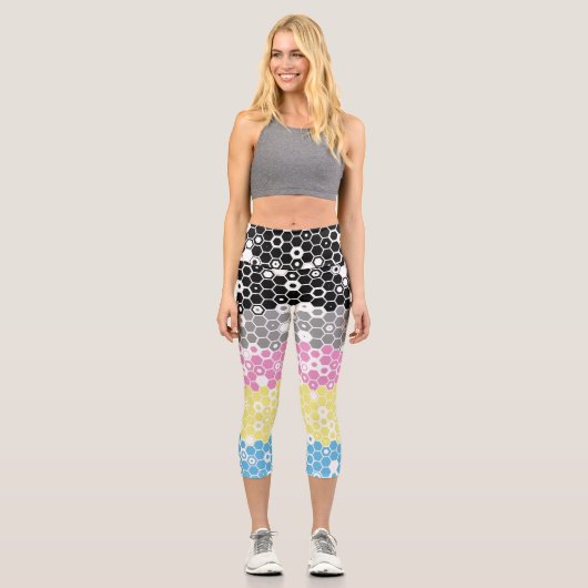 Flag "Funky Geometric Mod Abstrakt Polygender Pril Capri Leggings (Vorderseite)