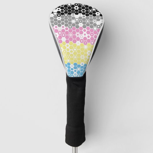 Flag "Funky Geometric Mod Abstrakt Polygender Pril Golf Headcover (Vorderseite)