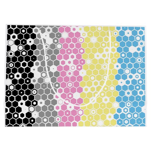 Flag "Funky Geometric Mod Abstrakt Polygender Pril Große Geschenktüte (Rückseite)