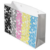 Flag "Funky Geometric Mod Abstrakt Polygender Pril Große Geschenktüte (Rückseite Schrägansicht)