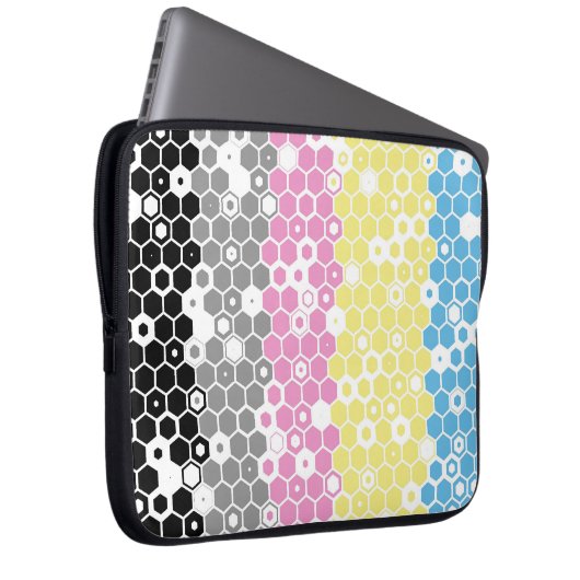 Flag "Funky Geometric Mod Abstrakt Polygender Pril Laptopschutzhülle (Vorne Rechts)