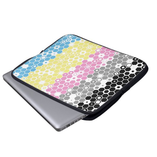 Flag "Funky Geometric Mod Abstrakt Polygender Pril Laptopschutzhülle (Vorne Knopf)