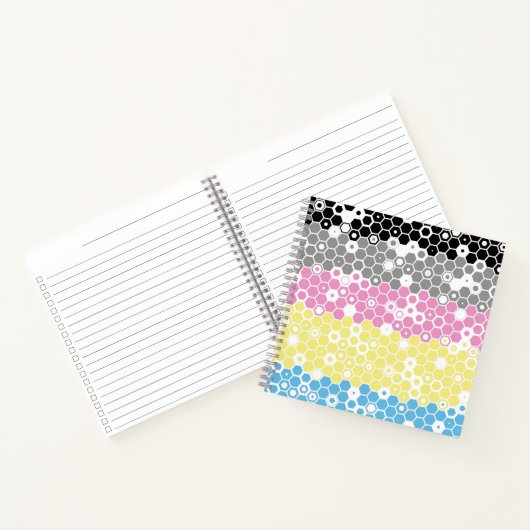 Flag "Funky Geometric Mod Abstrakt Polygender Pril Notizblock (Innenseite)
