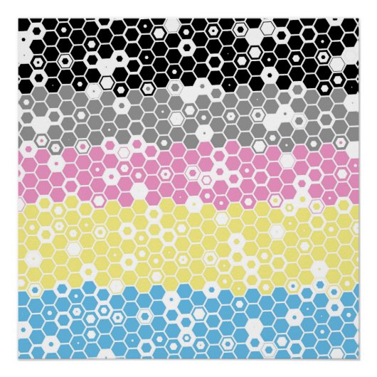 Flag "Funky Geometric Mod Abstrakt Polygender Pril Poster (Vorderseite)