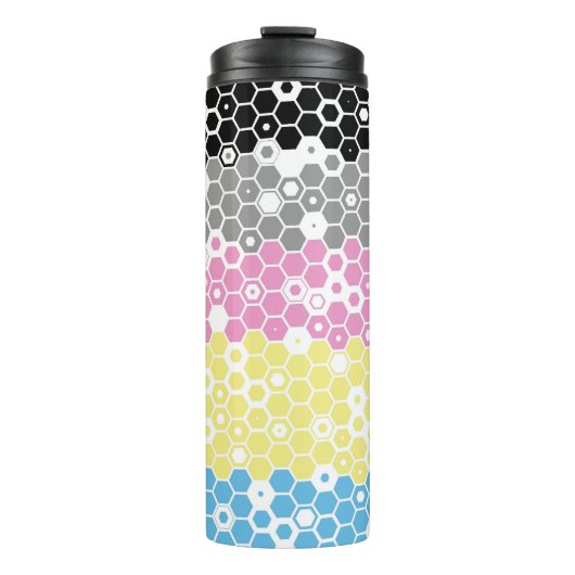 Flag "Funky Geometric Mod Abstrakt Polygender Pril Thermosbecher (Vorderseite)