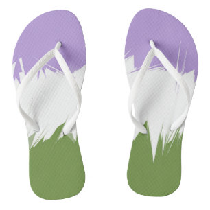 Flag Funky Spiky ZigZag Abstrakt Genderqueer Pride Badesandalen