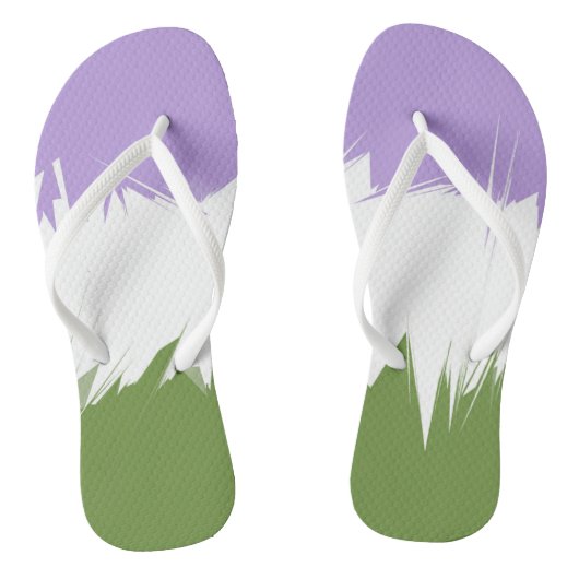 Flag Funky Spiky ZigZag Abstrakt Genderqueer Pride Badesandalen (Fußbett)