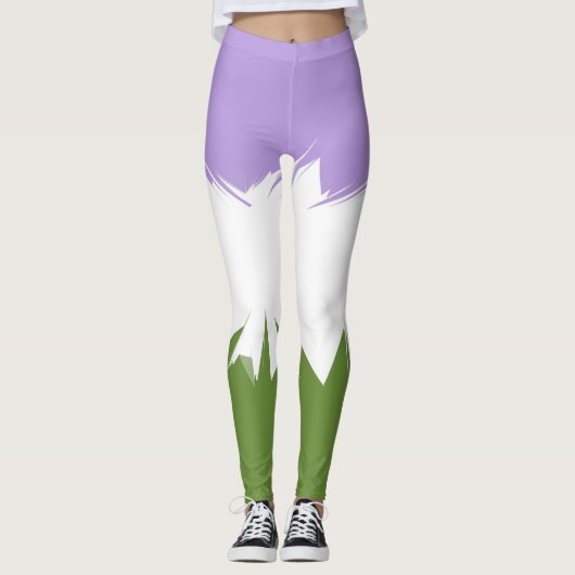 Flag Funky Spiky ZigZag Abstrakt Genderqueer Pride Leggings (Vorderseite)