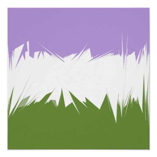 Flag Funky Spiky ZigZag Abstrakt Genderqueer Pride Poster (Vorderseite)