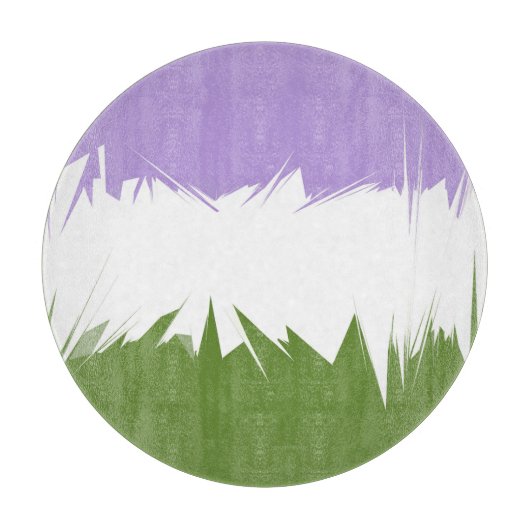 Flag Funky Spiky ZigZag Abstrakt Genderqueer Pride Schneidebrett (Vorderseite)