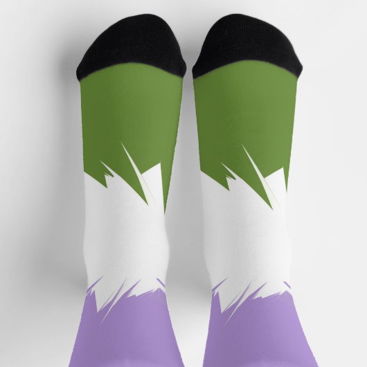 Flag Funky Spiky ZigZag Abstrakt Genderqueer Pride Socken (Oben)