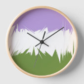 Flag Funky Spiky ZigZag Abstrakt Genderqueer Pride Uhr (Vorderseite)