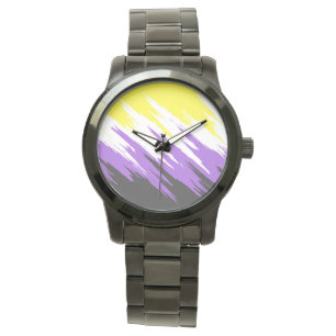 Flag für abstrakten nicht binären Prix Armbanduhr