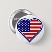 Flag für American Heart Shape Button 2 (Vorne & Hinten)
