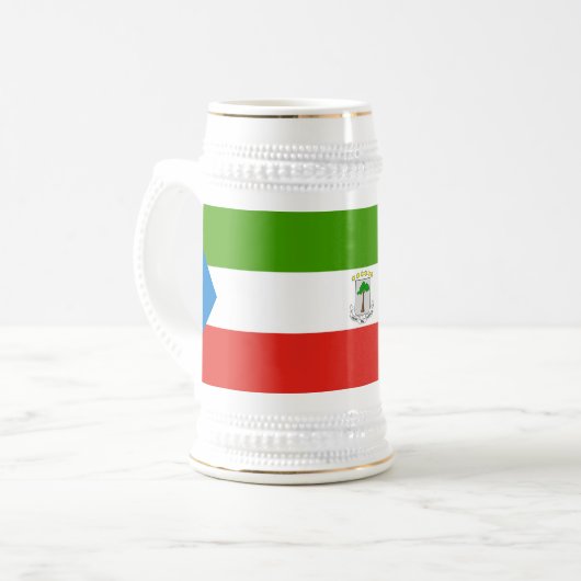 Flag für äquatoriale Guinea Bierglas (Vorderseite Links)