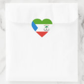 Flag für äquatoriale Guinea Herz-Aufkleber (Tasche)