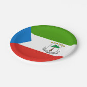 Flag für äquatoriale Guinea Pappteller (Schrägansicht)