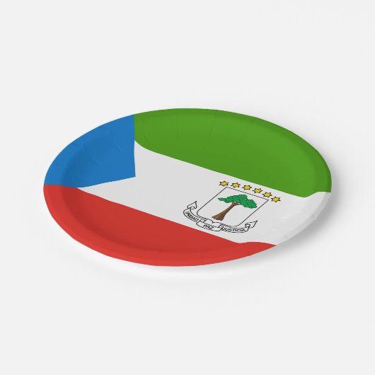 Flag für äquatoriale Guinea Pappteller (Schrägansicht)