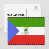 Flag für äquatoriale Guinea Postkarte (Vorne/Hinten)