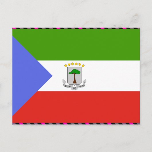 Flag für äquatoriale Guinea Postkarte (Vorderseite)