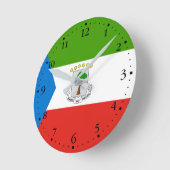 Flag für äquatoriale Guinea Runde Wanduhr (Winkel)