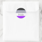 Flag für asexuelle Pride (Text) Runder Aufkleber (Tasche)